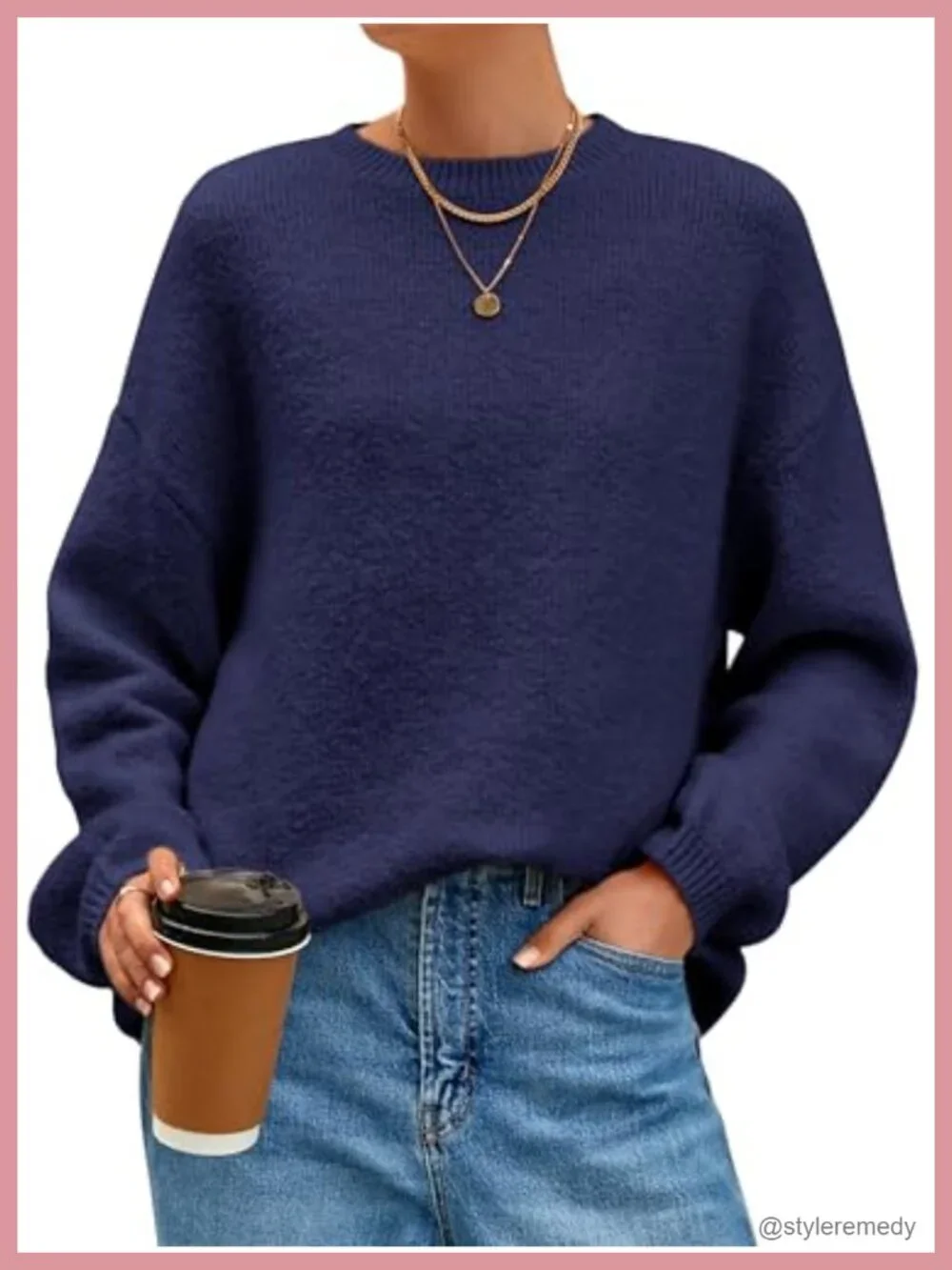 Women's Fuzzy Oversized Chunky Sweater Long Sleeve Crew Neck Pullover
